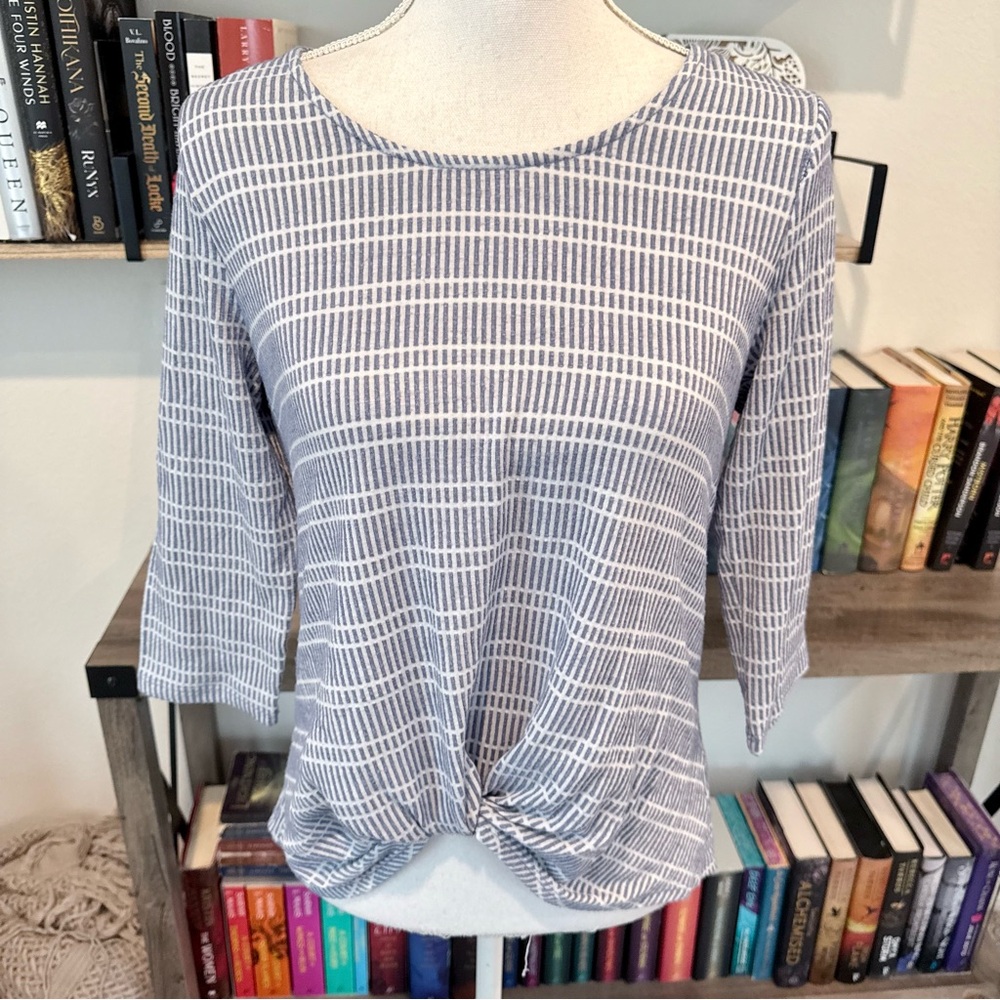 Striped Blue and White Women's Top